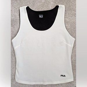 FILA Black and White Reversible Sleeveless Sports Tank Top, Size L/10